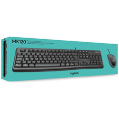 Logitech MK120 Durable & Spill-Resistant Comfortable & FULL-SIZE USB Wired Keyboard & Mouse Combo-Black | Logitech MK120 |