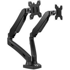 Arozzi Alzare Dual Gas Lift Monitor Arm 360° Screen Rotation Cable Management Black