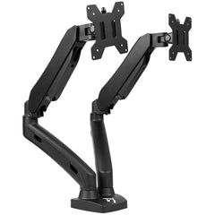 Arozzi Alzare Dual Gas Lift Monitor Arm 360° Screen Rotation Cable Management Black