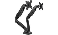 Arozzi Alzare Dual Gas Lift Monitor Arm 360° Screen Rotation Cable Management Black