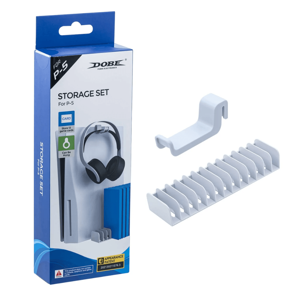 Dobe Headset Storage Set with Game Disc Rack for PS5 (TP5 - 2509) with gamepad