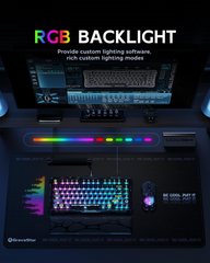 GravaStar Mercury K1 Lite 75% Wireless Mechanical Gaming Keyboard Transparent Black