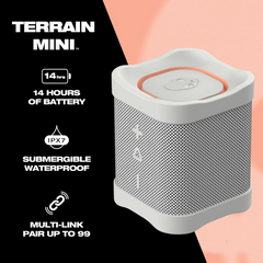 Skullcandy Terrain Mini Wireless Bluetooth Speaker - IPX7 Waterproof Portable Speaker with Dual Custom Passive Radiators - Black