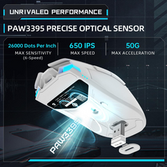 Machenike M7 Pro Wireless Gaming Mouse β White PAW3395 Sensor Wired/2.4GHz Ultra-Precise Lightweight Design