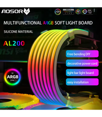 AOSOR AL200 ARGB LED Light Strip for 24PIN Motherboard Power Extension Cable Aura Sync Flexible LED Strip Light