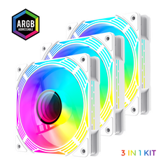 GameMax KF300 120mm Fan 3in1 Kit - White
