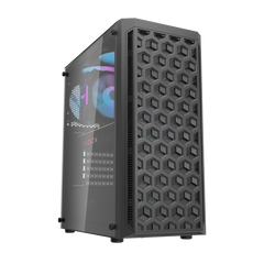 Darkflash DK350 ATX with 4 FANS PC Case - Black