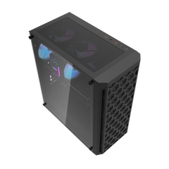 Darkflash DK350 ATX with 4 FANS PC Case - Black