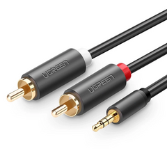 UGREEN AV102 3.5mm Male to 2RCA Male Audio Cable 1m (Gray)