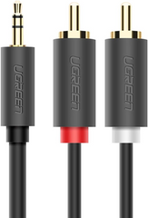 UGREEN 3.5mm Male to 2RCA Male Audio Cable – 2m, Gray