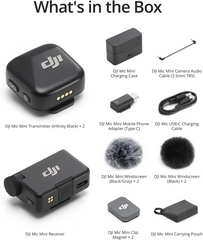 DJI Mic Mini (2 TX + 1 RX + Charging Case), Ultralight, Detail-Rich Audio, 48h Use Noise Cancelling, Automatic Limiting