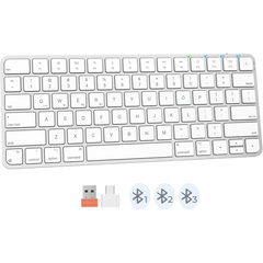 Meetion K210 ikey 2.4G Wireless & Bluetooth Ultra-thin Keyboard -White