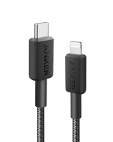 Anker 322 USB-C to Lightning Cable – 6ft Braided, Black