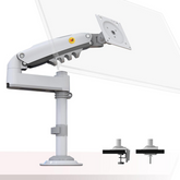 NB North Bayou H100 Monitor Desk Mount Arm – Motion Swivel, White