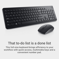 Dell KM3322W Wireless Keyboard and Mouse Combo – Full-Size, 1000 DPI