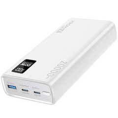 PROMATE POWER BANK BOLT-20PD-20W-20K mah - White (Bolt-20PD)