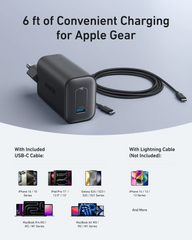 Anker Nano Charger ( 100W with 6ft 5A C-C cable) 1C Black