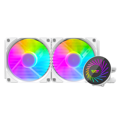 Darkflash Radiant DCS 240 AIO Liquid CPU Cooler – 120mm Fans, White