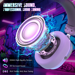 Attack Shark L30 Pro Wireless Gaming Headset – Pro Audio Tuning, Silver White
