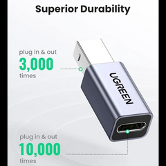 UGREEN 20120 USB-C Female to USB-B Male Printer Adapter – USB 2.0, Aluminum Case