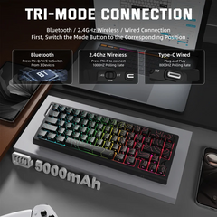 Attack Shark X68 Pro HE Tri-Mode Keyboard – Rapid Trigger, Black Contour Line