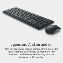 Dell KM3322W Wireless Keyboard and Mouse Combo – Full-Size, 1000 DPI