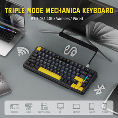 ATTACK SHARK M86 Tri-mode Gasket Blueberry switch Mechanical Keyboard - Star Black