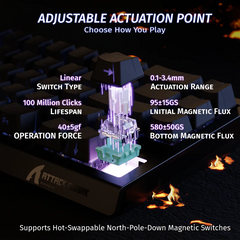 ATTACK SHARK X68 HE MAGNITC SWITCH KEYBORAD Black Contours