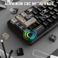 Attack Shark X66 Wireless Keyboard – Bluetooth/2.4G/USB-C, Starry Black, Strawberry Switch