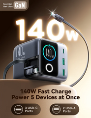 JOYROOM JR-TRD01 PODIX 140W 5-Port Desktop GaN Charger-Dark Gray