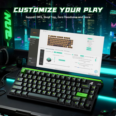 ATTACK SHARK R85 HE WIRD MAGNETIC SWITCH KEYBOARD BLACK GREEN