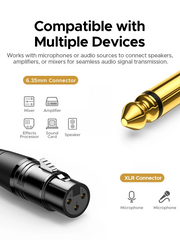 UGREEN AV131 6.35mm to XLR Female Audio Cable – Black - 2M