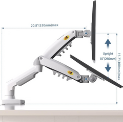 NB NORTH BAYOU F160 MONITOR DESK MOUNT STAND MOTION SWIVEL MONITOR ARM WHITE