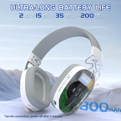 ATTACK SHARK L90 Foldable RGB Ultra-Light Tri-Mode Gaming Headset / White