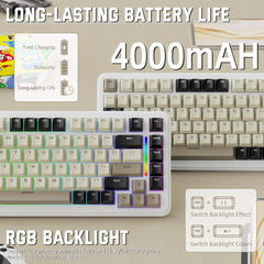 ATTACK SHARK M86 Tri-mode Gasket Blueberry switch Mechanical Keyboard - Cheese White