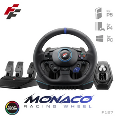 FlashFire F127 Monaco Racing Wheel with Gearbox & Pedals – for PC, PS4, PS5