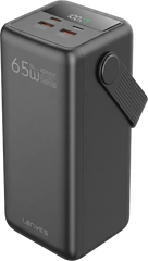 LENYES PX601D 60000mAh Power Bank with 65W Charging and Digital Display - Black