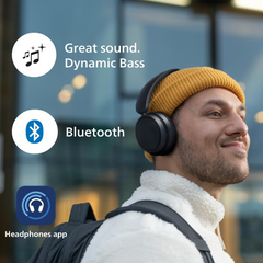 Philips TAH5209BK/97 Series 5000 On-Ear Wireless Headphones – Passive Noise Isolation, Black