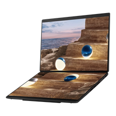 ASUS Zenbook Duo (UX8407AA-SN099W) – Intel Core Ultra 9 386H , 32GB LPDDR5X, 2TB , 14" 3K OLED HDR True Black , Touch , Stylus with Wireless Charger, Windows 11 Home - Laptop - Moher Gray