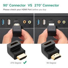 UGREEN 20110 HDMI Male to Female Adapter – Up Angle, 4K