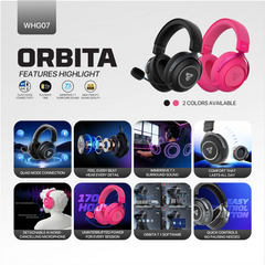 FANTECH ORBITA WHG07 WIRELESS TRI MODE PINK GAMING HEADSET