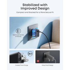 Anker Nano Charger (70W, 3 Ports) Black