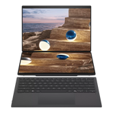 ASUS Zenbook Duo (UX8407AA-SN099W) – Intel Core Ultra 9 386H , 32GB LPDDR5X, 2TB , 14" 3K OLED HDR True Black , Touch , Stylus with Wireless Charger, Windows 11 Home - Laptop - Moher Gray