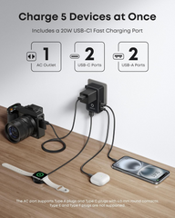 Anker Nano Travel Adapter (5-in-1, 20W) Black