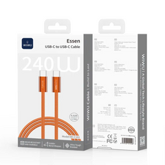 WIWU 240W Essen Series Nylon Braided C-C Cable Wi-C101 C-C 1.5m - Black
