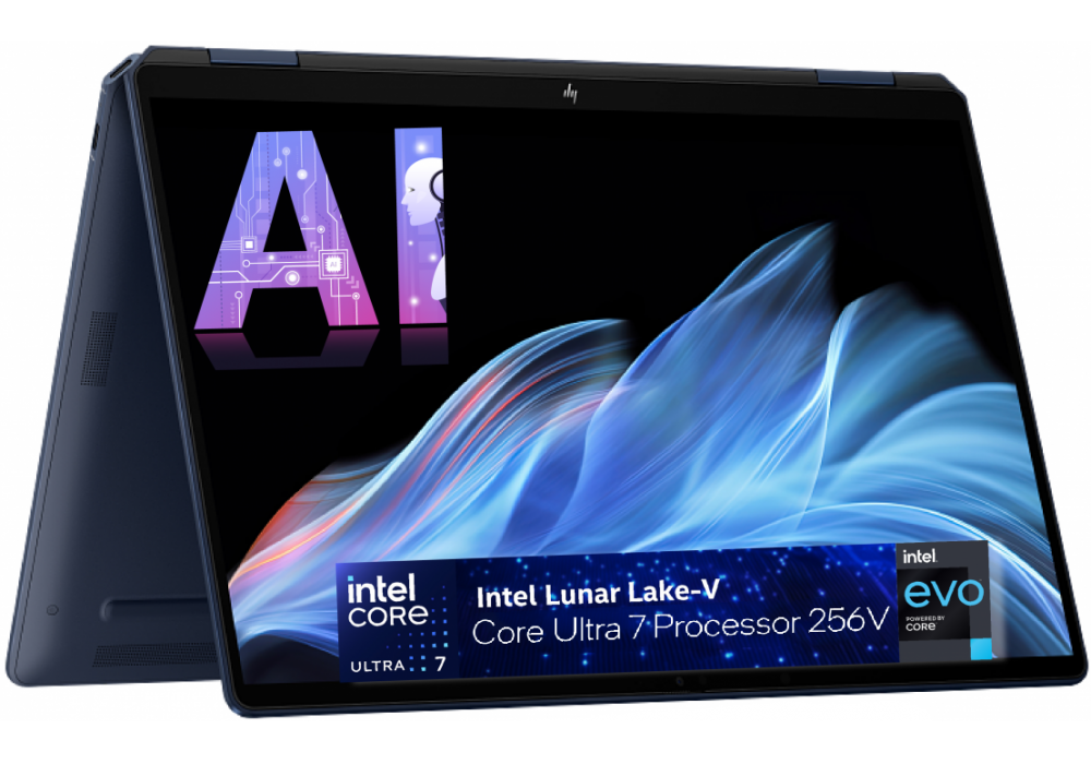HP OmniBook X Flip 14 inch 2-in-1 Laptop Next Gen AI PC 14-fm0023dx, Intel® Core™ Ultra 7 256V 4.8 GHz, 16 GB LPDDR5x-8533 MT/s, 1 TB PCIe Gen4, 14" 2K Touch Display (1920 x 1200) IPS 400 Nits, Windows 11 Home - Atmospheric Blue HP OmniBook X Flip 14 inch 2-in-1 Laptop Next Gen AI PC 14-fm0023dx, Intel® Core™ Ultra 7 256V 4.8 GHz, 16 GB LPDDR5x-8533 MT/s, 1 TB PCIe Gen4, 14" 2K Touch Display (1920 x 1200) IPS 400 Nits, Windows 11 Home - Atmospheric Blue