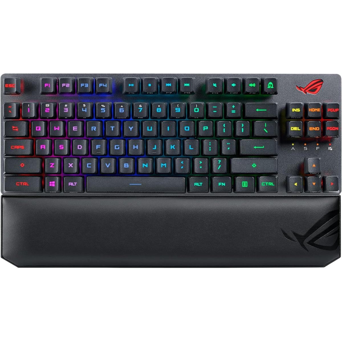 Asus X807 Rog Strix Scope Rx Tkl Optical Mechanical Wireless Deluxe, Rx Red Switch, 1000hz Usb Report Rate, Per Key Rgb Leds, Usb 2.0 / Bluetooth Arabic / Engllish , Black Asus X807 Rog Strix Scope Rx Tkl Optical Mechanical Wireless Deluxe, Rx Red Switch, 1000hz Usb Report Rate, Per Key Rgb Leds, Usb 2.0 / Bluetooth Arabic / Engllish , Black