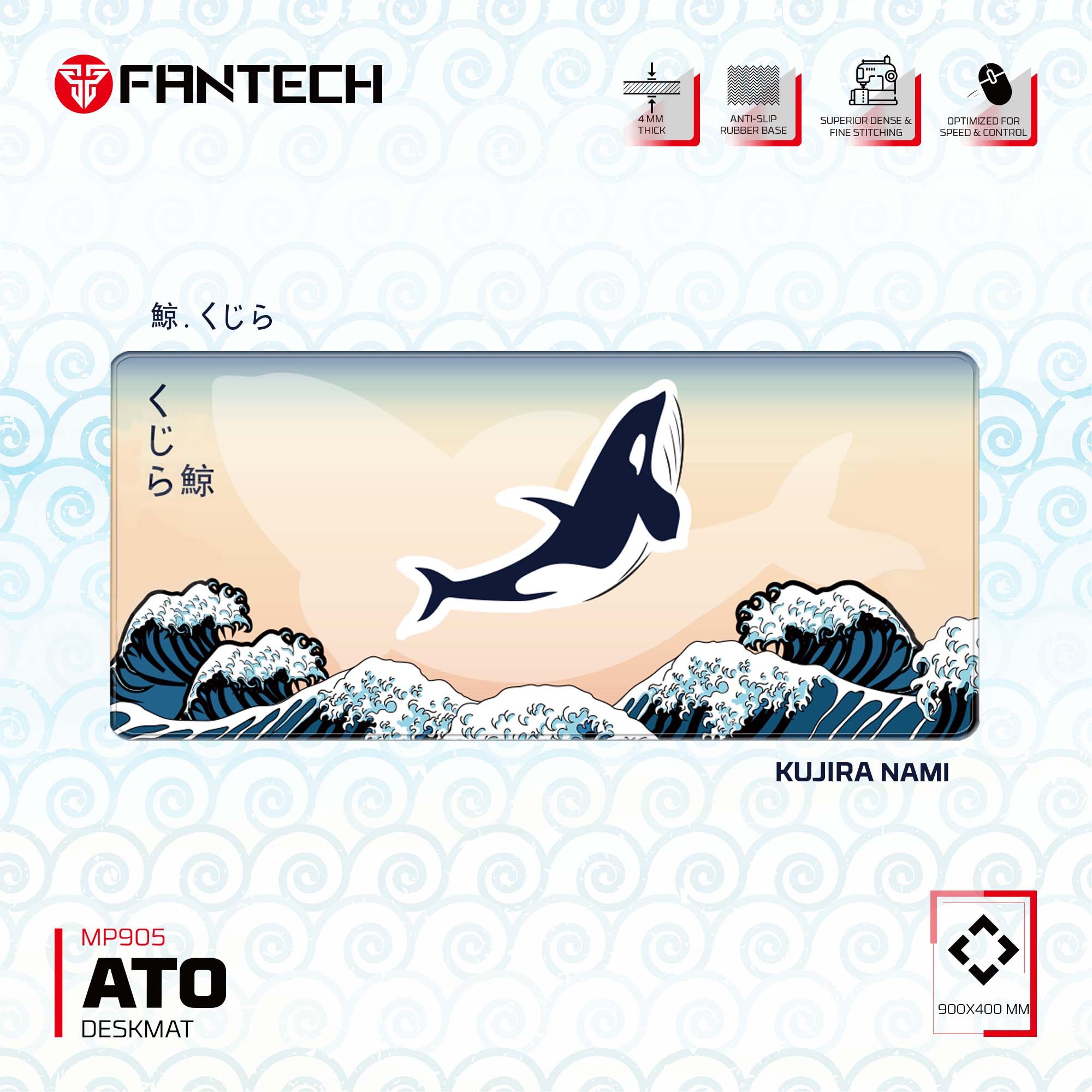 Fantech ATO MP905 Mousepad - KUJIRA NAMI (Beige) - CompuMe