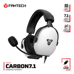 FANTECH HG30 CARBON 7.1 Surround Sound Gaming Headset White - CompuMe