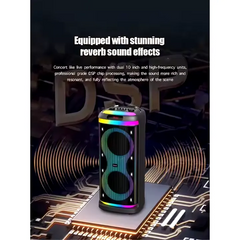 Brodu BTS-2100 100WX2 stereo system sound Dual 10 inch Woofer Outdoor DJ Party Speaker 2xWL Full